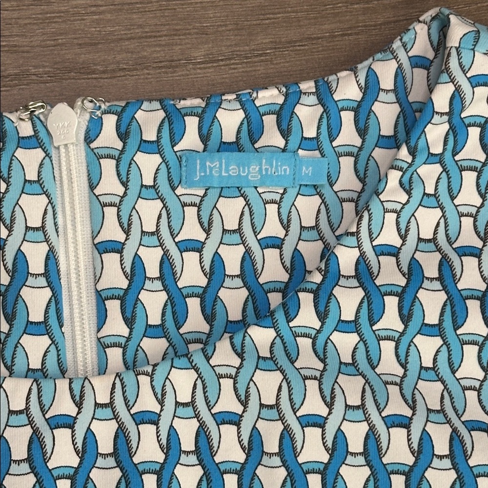 J. McLaughlin Sophia Catalina Cloth Sleeveless Geometric Blue White Size Medium‎ - Picture 7 of 12